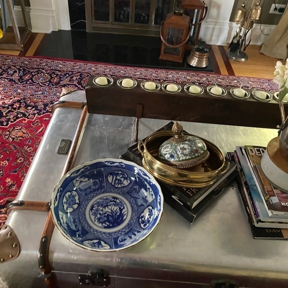 Huge white and blue bowl
